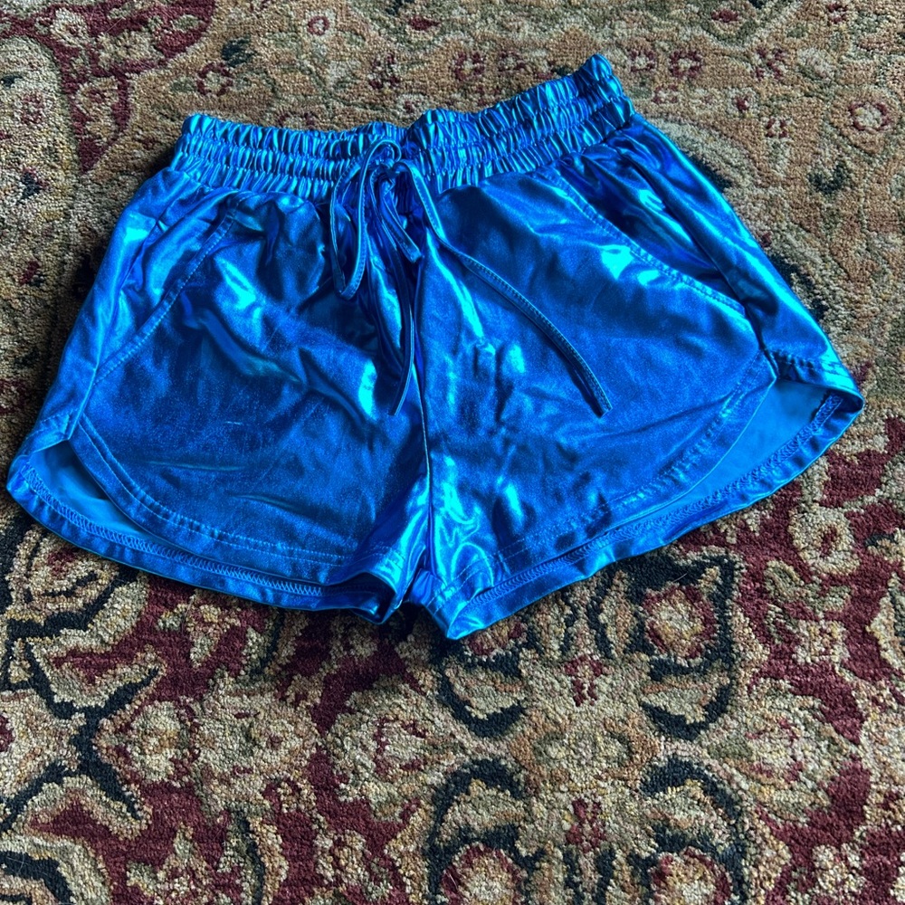 Metallic blue shorts